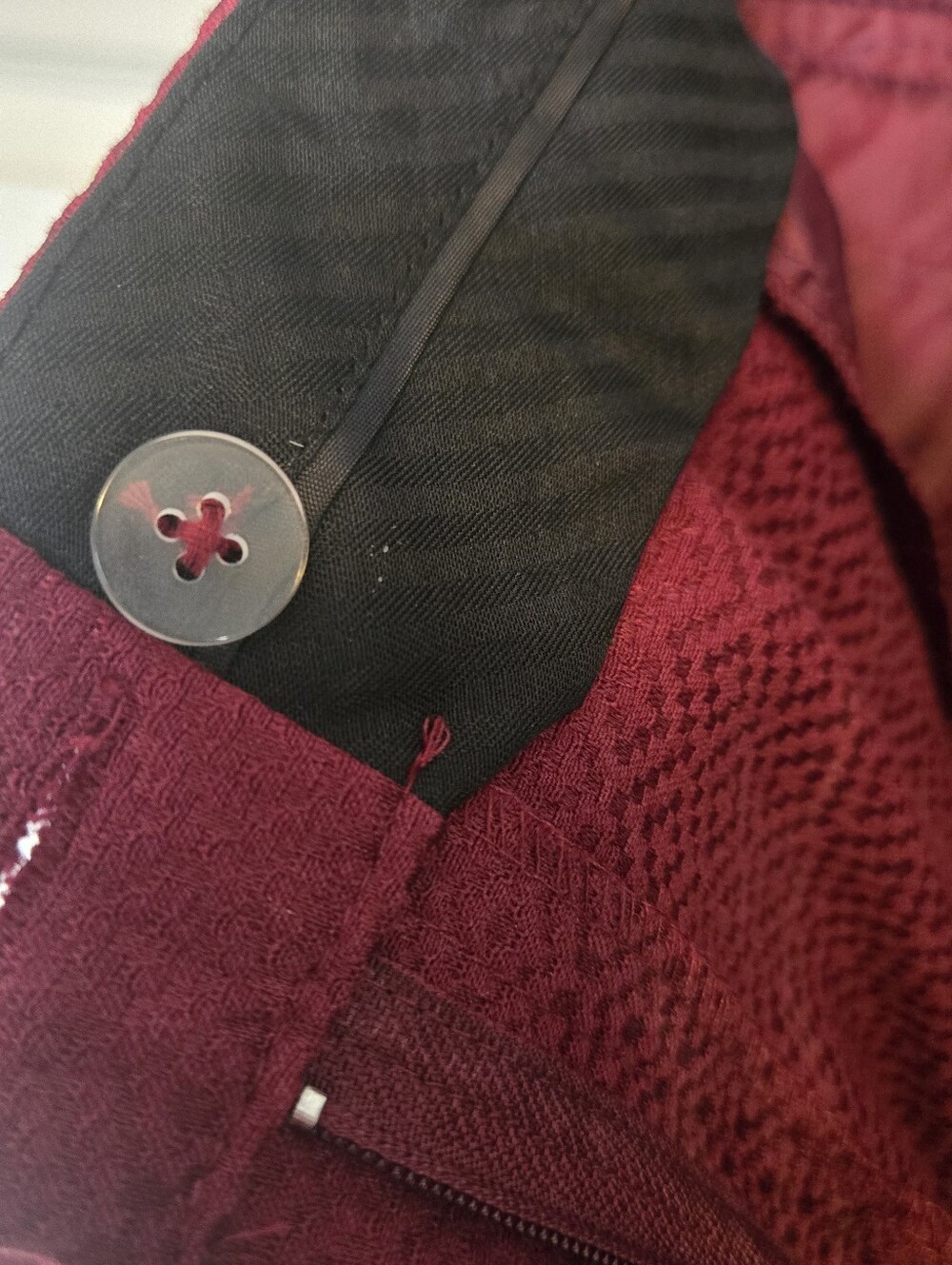 Slim Ankle Men's Dress Pants - Burgundy - Picture 7 of 9